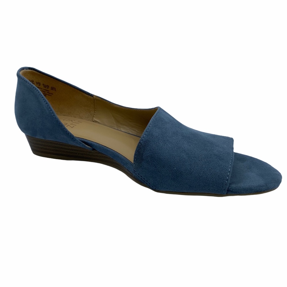 Naturalizer Jaimee Gray Open Toe Faux Suede Flat